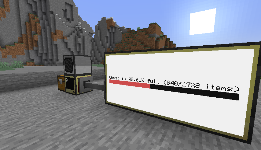 A monitor displaying how full a connected chest is